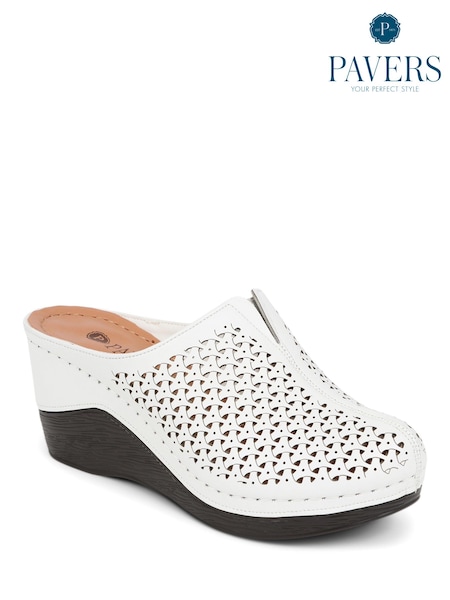 Alb - Sandale cu platformă Pavers (B71840) | 223 LEI
