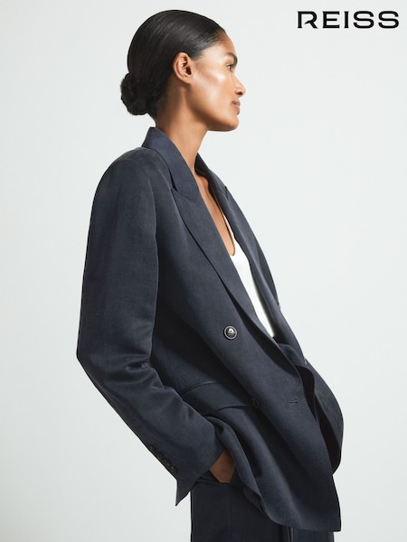 Reiss Olivia Cupro Double Breasted Suit Blazer (B71842) | kr11 480