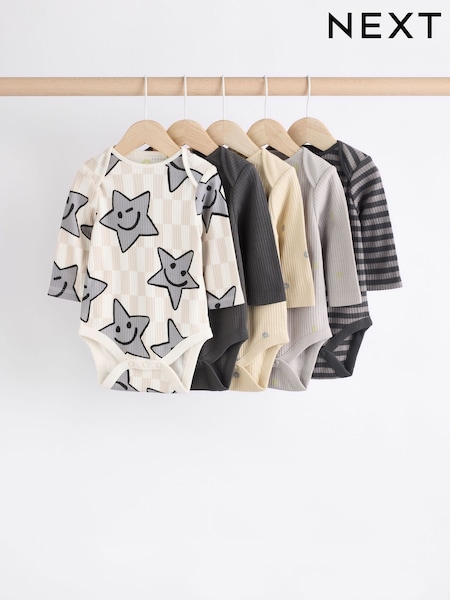 Schwarz/Weiß - Long Sleeve Baby Bodysuits 5 Pack (B71858) | 18 € - 19 €