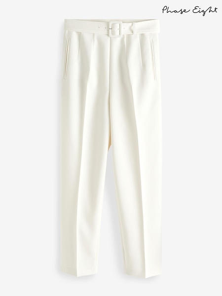 Phase Eight Cream Gaia Tapered Tailored Trousers (B71993) | €56
