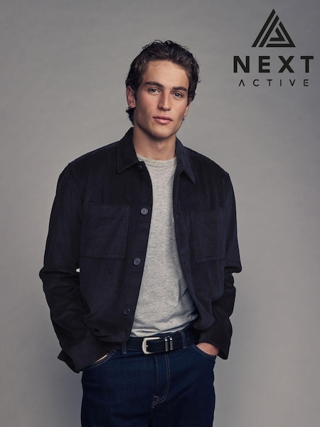 Navy Blue Corduroy Twin Pocket 100% Cotton Shacket Overshirt (B72011) | €48