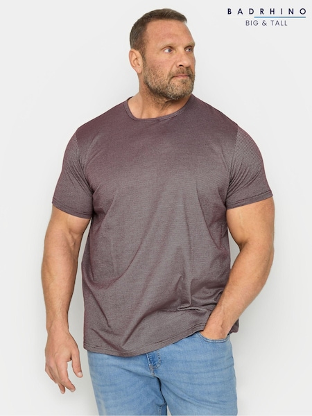 BadRhino Big & Tall Red 100% Cotton Chest Stripe T-Shirt (B72072) | 94 QAR