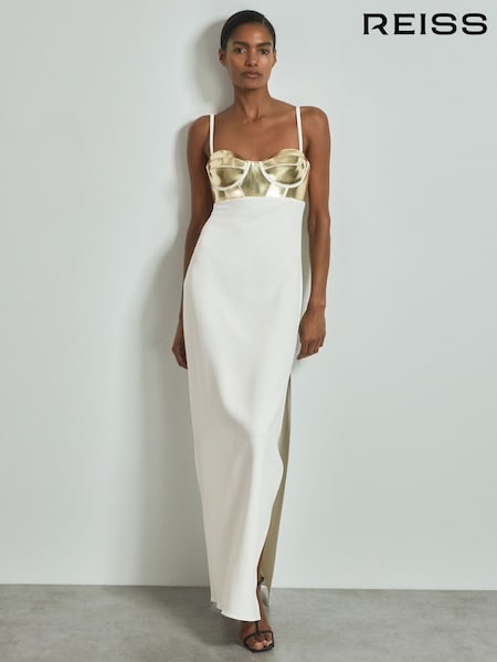 Reiss Valentina Metallic Bustier Maxi Dress (B72090) | 819 €