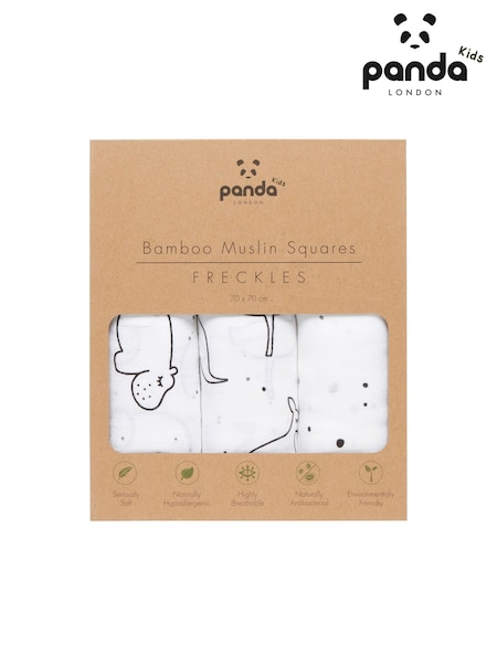Panda London 3 Pack Freckles 100% Bamboo Viscose Muslins (B72123) | €32