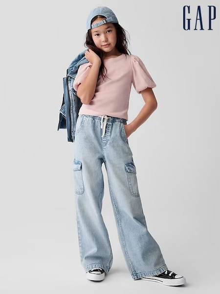 Gap Blue Wide Leg Pull On Cargo Jeans (4-13yrs) (B72160) | €19.50