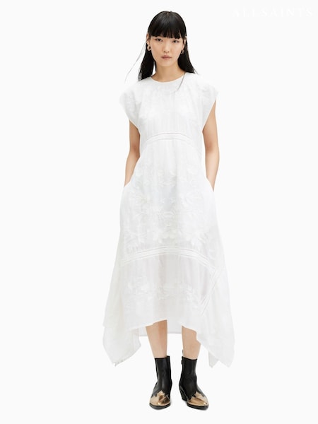 AllSaints White 100% Cotton Gianna Dress (B72195) | €147