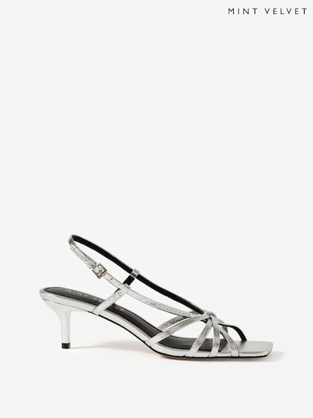 Silver - Mint Velvet Marcie Knot Heels