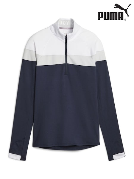 Albastru - Top subțire pentru golf cu fermoar scurt Puma Femei (B72213) | 410 LEI