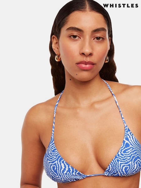 Whistles Blue Ripple Wave Bikini Top (B72235) | €64