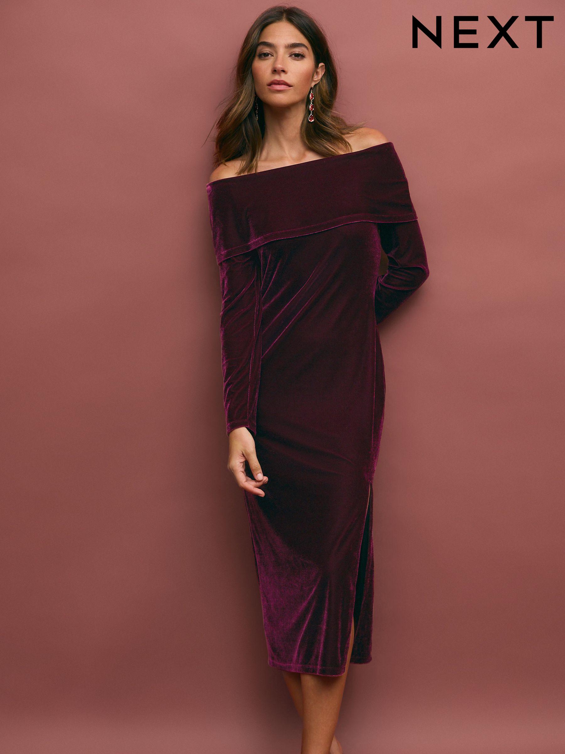 Women s Bardot Off Shoulder Long Sleeve Bardot Dresses Next Luxembourg