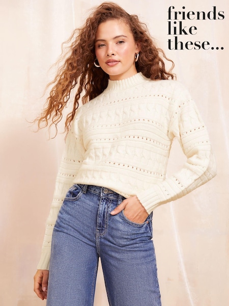 Friends Like These Cable Pointelle Jumper (B72281) | 150 LEI