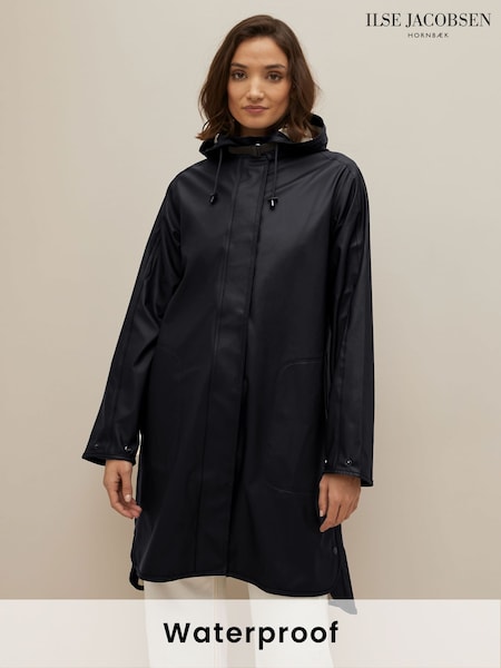 שחור - Ilse Jacobsen Loose Fit Waterproof A Shape Raincoat (B72434) | ‏759‏₪