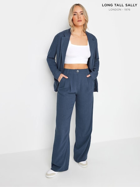 Long Tall Sally Blue Linen Wide Leg Trousers (B72485) | 2,343 UAH