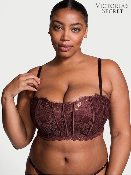 Victoria's Secret Burgundy Purple Lace Bandeau Bra Top (B72511) | €20.50
