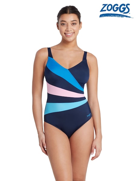 Zoggs Wrap Panel Classicback One Piece Swimsuit with Foam Cup Support and Adjustable Straps (B72606) | €33