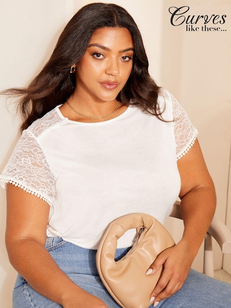 Curves Like These Short Sleeve Lace Top (B72645) | 22 €