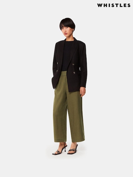 Whistles Green 100% Linen Pocket Trousers (B72838) | €126