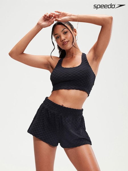 Черный - Speedo Terry Crop Bikini Top with UPF50+ Sun Protection (B72848) | €29