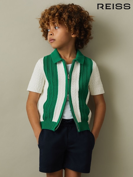 Reiss Painter Knitted Cotton Zip Front Shirt (B72862) | 75 €