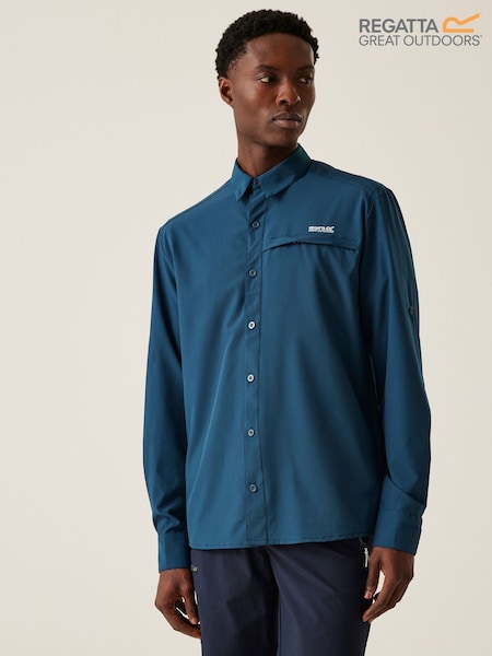 Regatta Blue Travel Packaway Long Sleeve Shirt (B72915) | €66