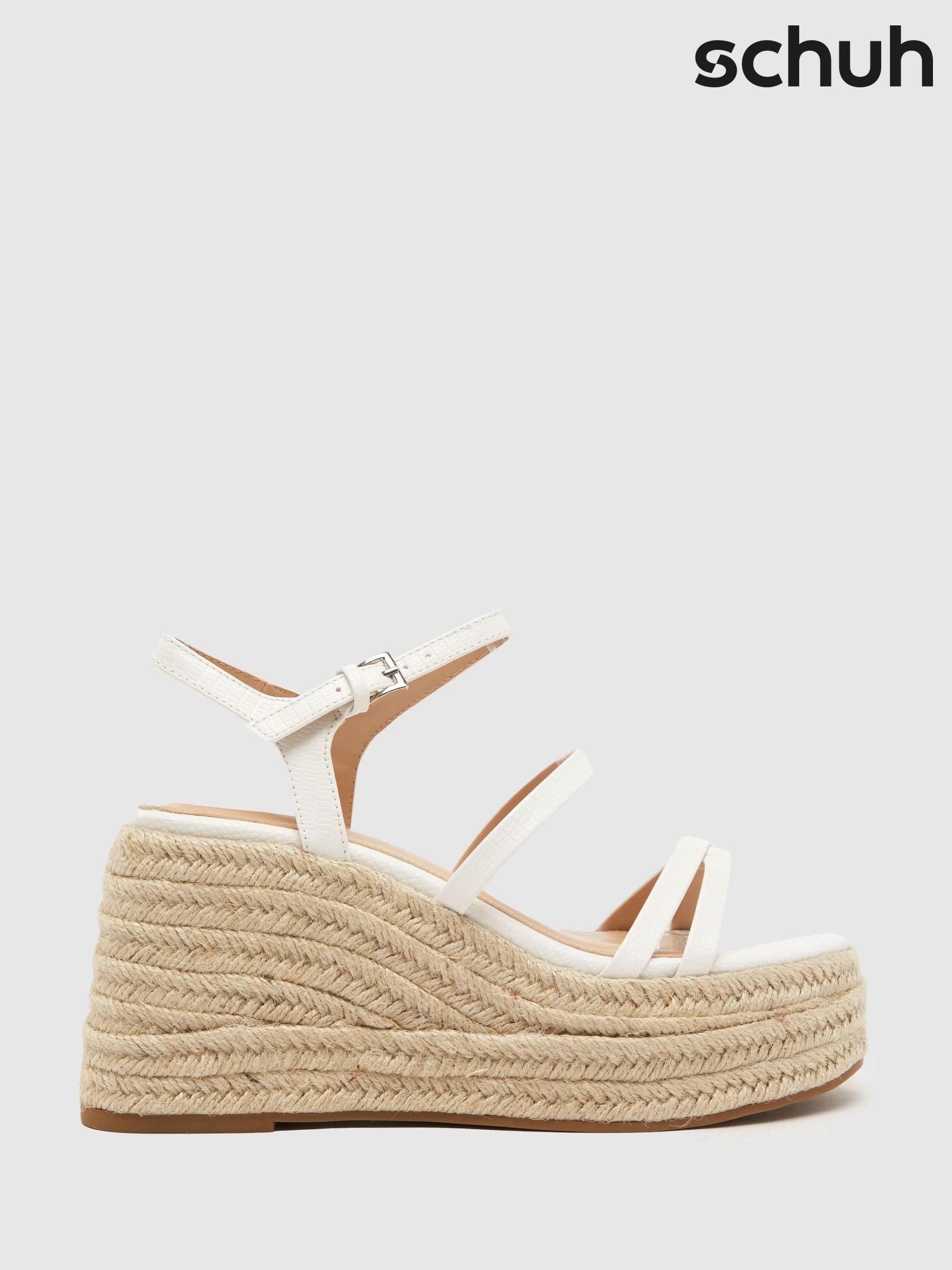 White strappy wedges top