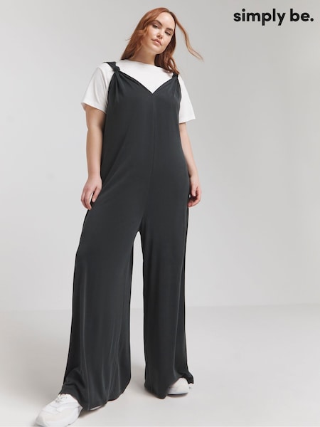 Simply Be Grey Knot Detail Wide Leg Jumpsuit (B73046) | €19