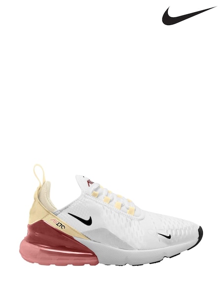 Nike White/Pink Air Max 270 Trainers (B73057) | €208