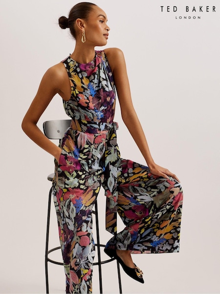 Ted Baker Orta Halterneck Jumpsuit With Drape Neck Detail (B73092) | €64