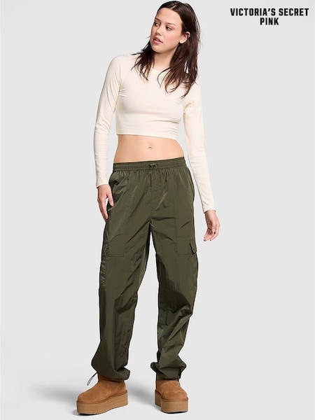 Victoria's Secret PINK Olive Green Parachute Cargo Trousers (B73133) | €27