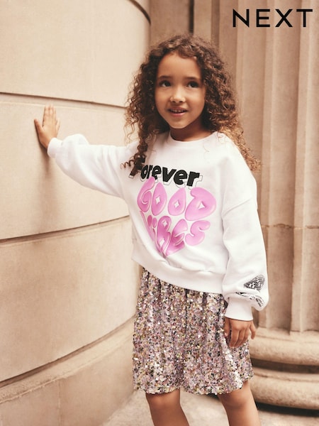 Pink Slogan Sweatshirt (3-16yrs) (B73197) | AED46 - AED63