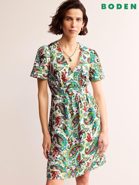 Boden Green Eve 100% Linen Short Dress (B73229) | €72