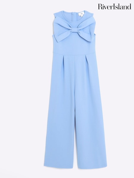 River Island Blue Girls Bow Jumpsuit (B73243) | €20