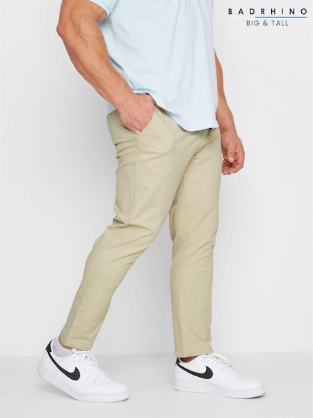BadRhino Big & Tall Cream Stretch Chino Trousers (B73288) | ₪171