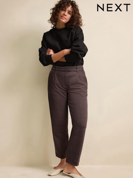 Brown Ponte Barrel Leg Trousers (B73297) | €26