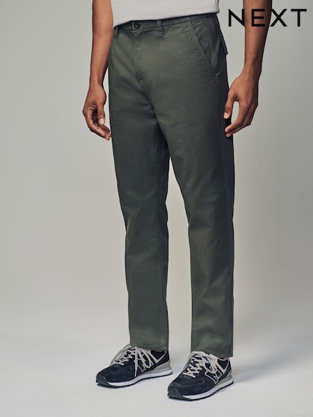 كاكي أخضر - Regular Fit 100% Cotton Utility Style Chino Trousers (B73314) | ‏122 د.إ.‏