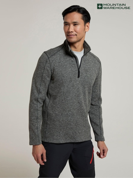 Mountain Warehouse Grey Mens Idris II Quarter Zip Fleece (B73336) | €62