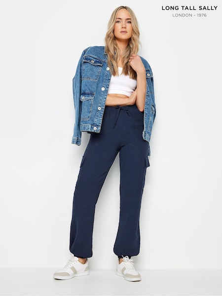 Long Tall Sally Blue Crepe Cuffed Cargo Joggers (B73360) | €22