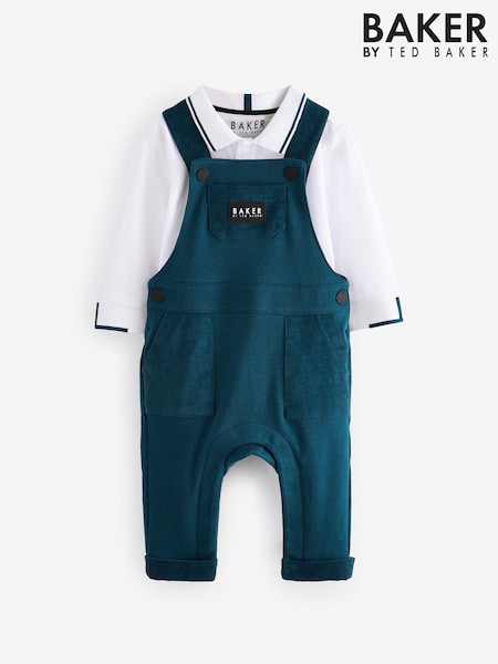 Baker by Ted Baker Teal Blue Dungaree And Polo Set (B73419) | AED125 - AED136