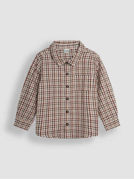 JoJo Maman Bébé Brown Tattersall Shirt (B73448) | AED134
