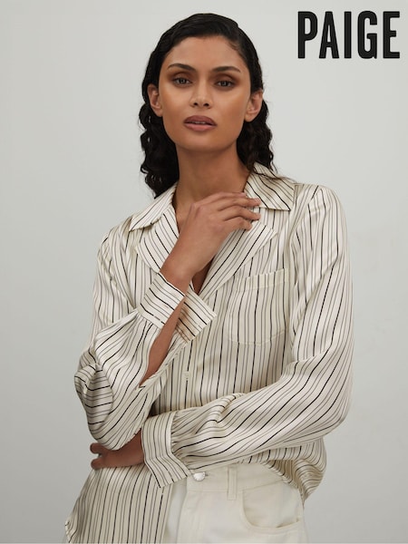 Paige Capriana Silk Striped Shirt (B73534) | 2,718 LEI