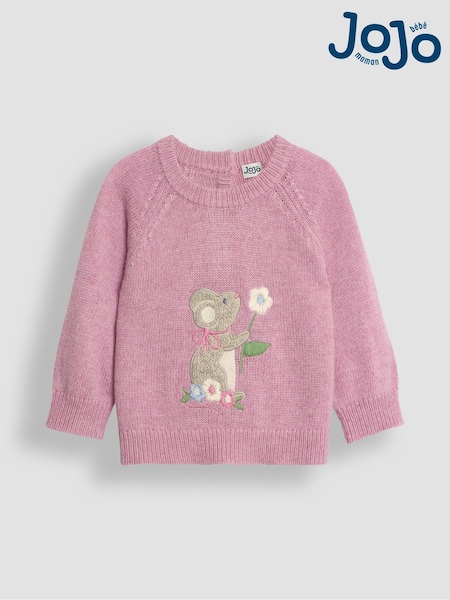 Vaaleanpunainen hiiri - Jojo Maman Bébé Appliqué Jumper (B73548) | €45