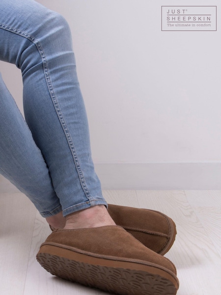 Just Sheepskin Brown Mens Louis Slippers (B73662) | AED437