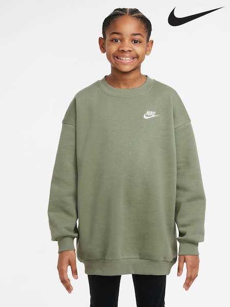 ירוק שמן - Nike Oversized Club Fleece Sweatshirt (B73744) | ‏166‏₪