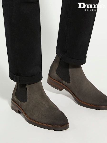 Grå - Dune London Chelty Brushed Suede Chelsea Boots (B73750) | kr2 720