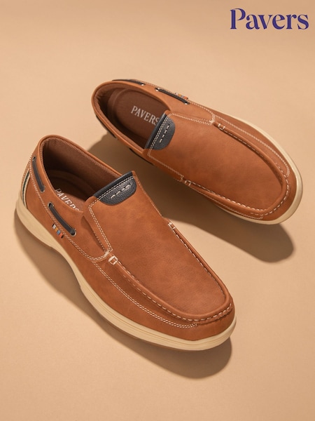Бежевый - Pavers Blue Slip On Boat Shoes (B73804) | €46