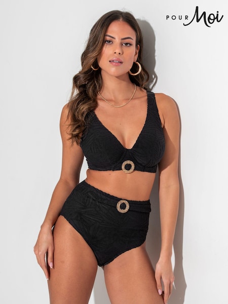 Pour Moi Black High Waist Ibiza Bikini Bottom (B73868) | €31