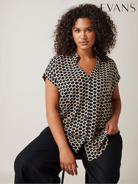 Schwarz - Evans Curve Zig Zag Print Blouse (B73885) | 50 €