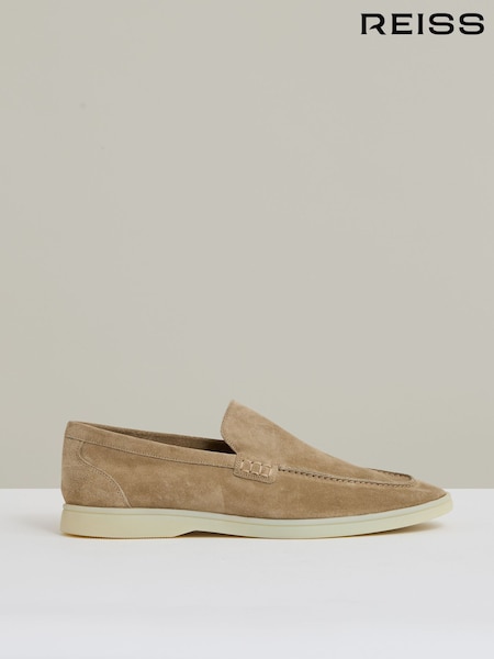 Светло-песочного цвета - Reiss Kason Suede Slip-On Loafers (B73888) | €271