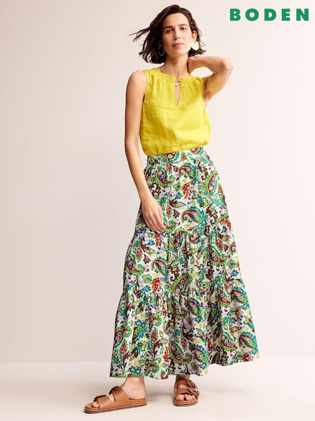 Boden Green Lorna Tiered Maxi Skirt (B73898) | €56