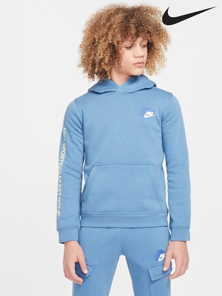 Nike Aegean Blue Multi Logo Overhead Hoodie (B74021) | €25